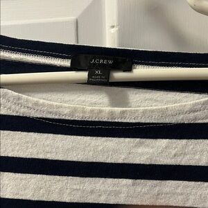 J. Crew Classic Navy and White Striped Shirt